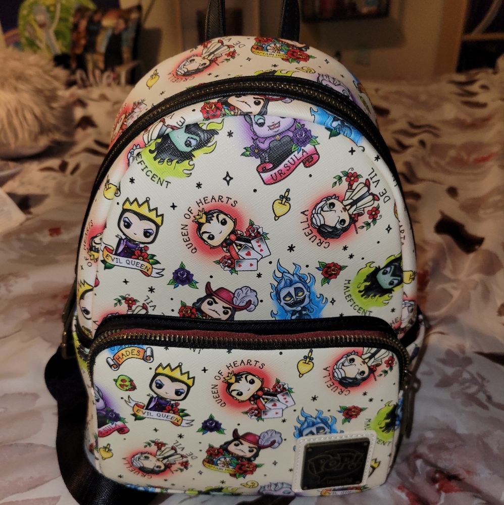 Nwot Loungefly mini villains tattoo backpack